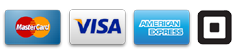Visa, Master Card, Amex, Square